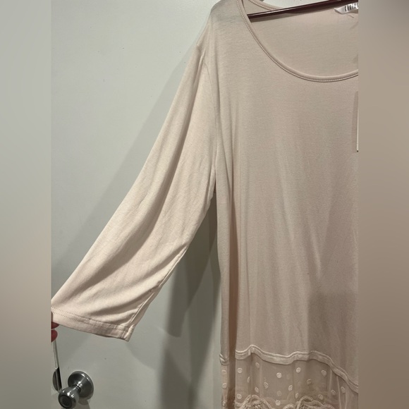 NWT Kaktus Cream Lace Loose Knit blouse tunic - Picture 6 of 8